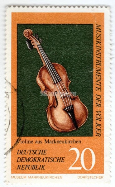 марка ГДР 20 пфенниг "Violin" 1971 год Гашение