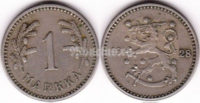 монета Финляндия 1 марка 1928 год S