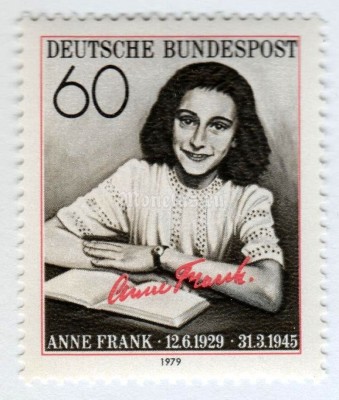 марка ФРГ 60 пфенниг "Anne Frank, concentration camp victim and diary writer" 1979 год