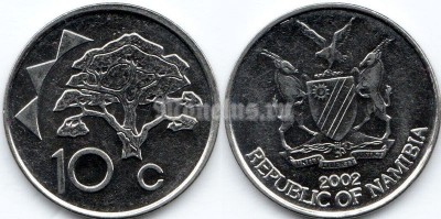 монета Намибия 10 центов 2002 год