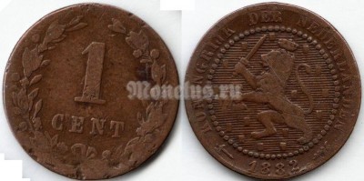 монета Нидерланды 1 цент 1882 год