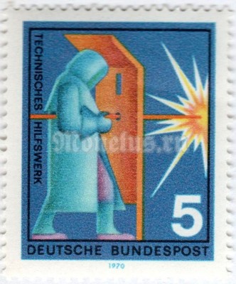 марка ФРГ 5 пфенниг "Welder" 1970 год