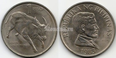 монета Филиппины 1 писо 1983 год