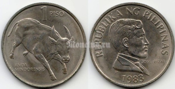 монета Филиппины 1 писо 1983 год