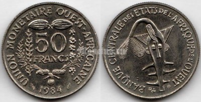 монета Западная Африка (BCEAO) 50 франков 1984 год