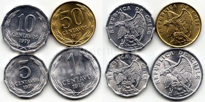 Чили набор из 4-х монет