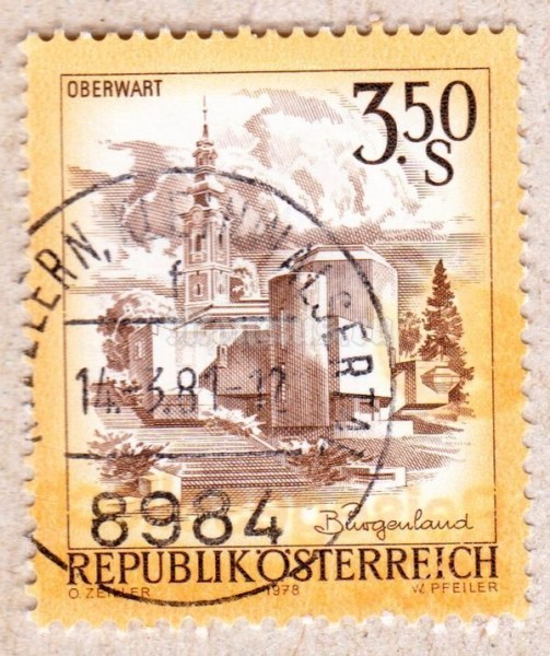 марка Австрия 3,50 Австрийский шиллинг "Оберварт" 1978 год