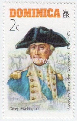 марка Доминика 2 цента Джордж Вашингтон 1976 год