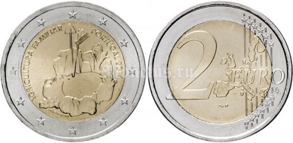 монета Португалия 2 евро 2014 год - Международный год семейных фермерских хозяйств