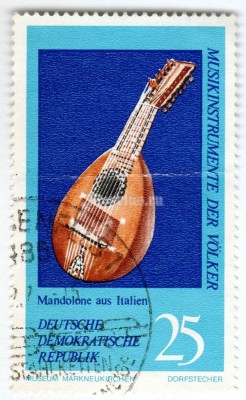марка ГДР 25 пфенниг "Mandolin" 1971 год Гашение