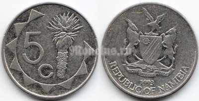 монета Намибия 5 центов 1993 год