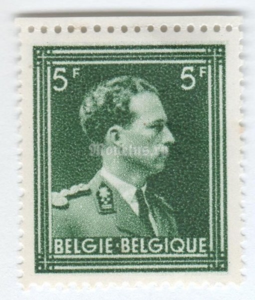 марка Бельгия 5 франков "King Leopold III" 1943 год