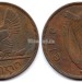 монета Ирландия 1 пенни 1963 год Глухарь