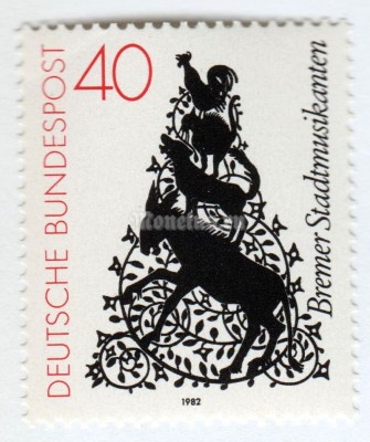 марка ФРГ 40 пфенниг "Silhouette (Dora Brandenburg-Polster)" 1982 год