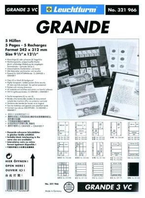 Листы с вертикальными карманами Grande 3VC (прозрачные)