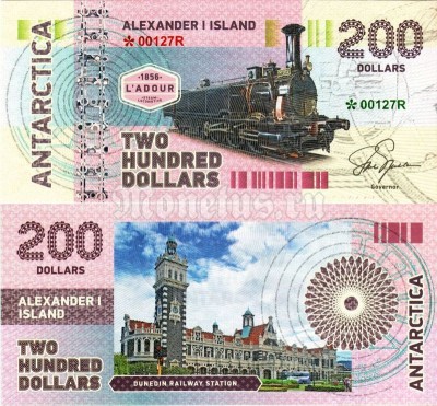 бона Остров Земля Александра I 200 долларов 2017 год