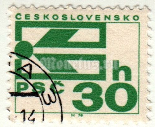 марка Чехословакия 30 геллер "Символ Почтовый индекс" 1976 год