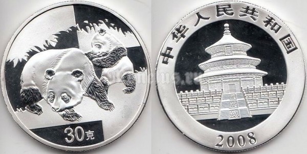 Монетовидный жетон Китай 2008 год панда PROOF