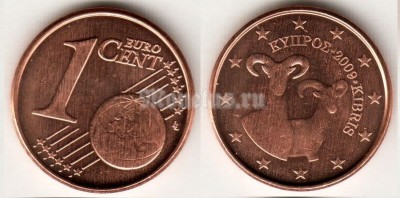 монета Кипр 1 евро цент 2009 год