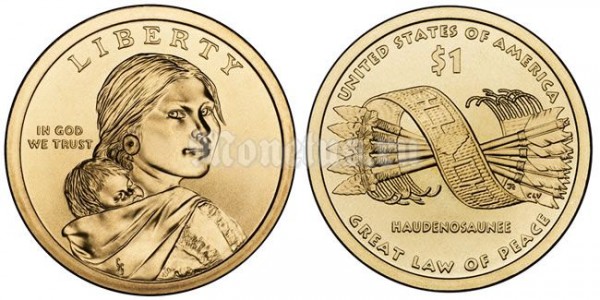 Монета США 1 доллар 2010 год годовой