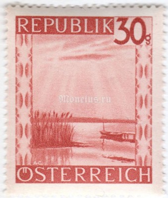 марка Австрия 30 грош "марка Австрия 30 грош "Neusiedler Lake (Burgenland)" 1945 год