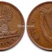монета Ирландия 1 пенни 1965 год Глухарь