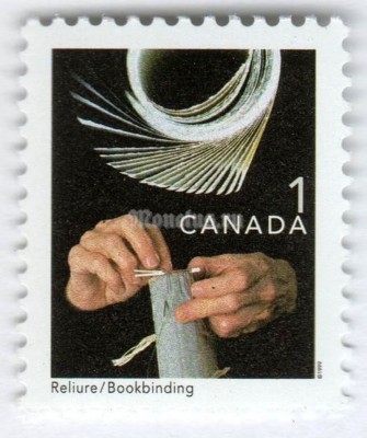 марка Канада 1 цент "Bookbinding" 1999 год