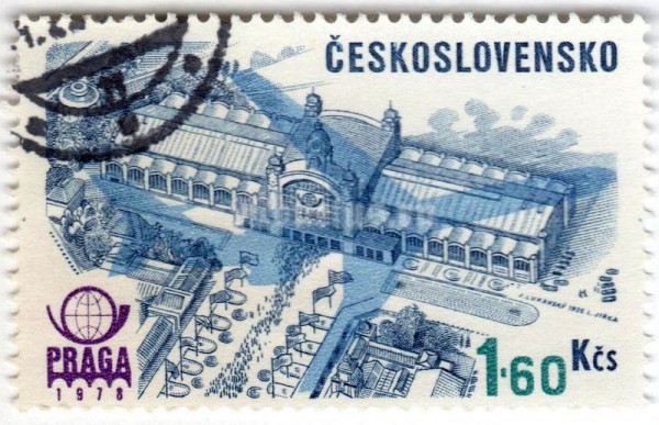 марка Чехословакия 1,60 кроны "Praga 1978" 1976 год Гашение