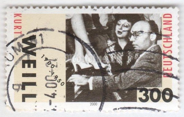 марка ФРГ 300 пфенниг "Weill, Kurt" 2000 год Гашение