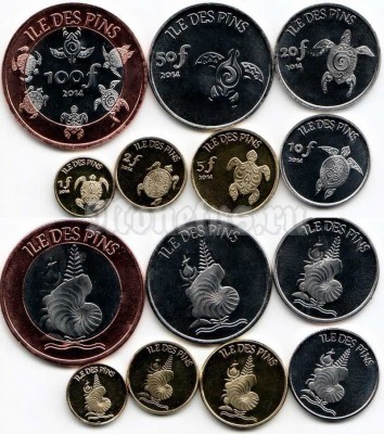 Остров Пинс (Пен) набор из 7-ми монет 2014 год - Черепахи