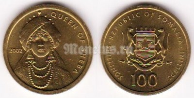 монета Сомали 100 шиллингов 2002 год Царица Савская