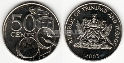 Монета Тринидад и Тобаго 50 центов 2003 год