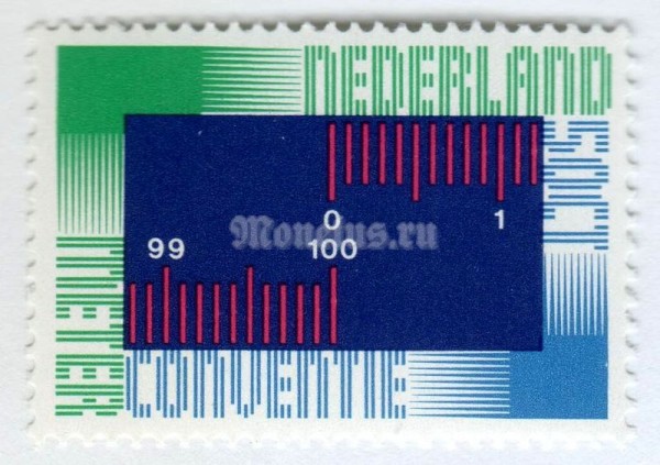 марка Нидерланды 50 центов "International Metre Convention" 1975 год