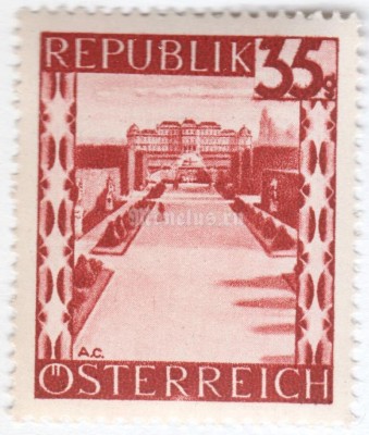марка Австрия 35 грош "Belvedere (Vienna)" 1946 год