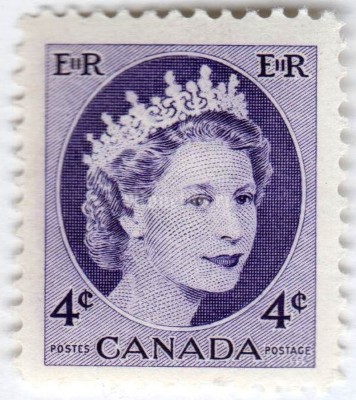 марка Канада 4 цента "Queen Elizabeth II" 1962 год