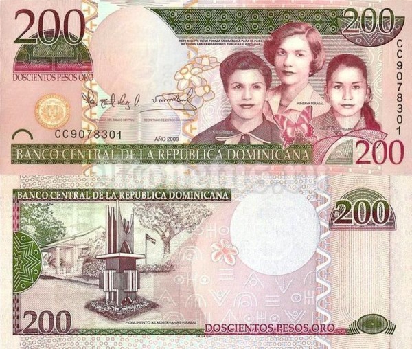 Банкнота Доминикана 200 песо 2009 год