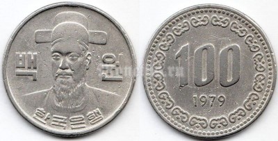 монета Южная Корея 100 вон 1979 год