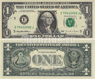 Банкнота США 1 доллар 1995 год Е Ричмонд