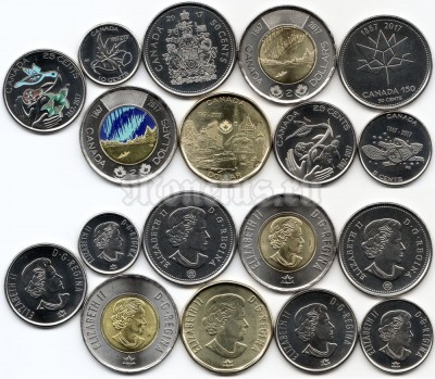 Канада набор из 9-ти монет 2017 год