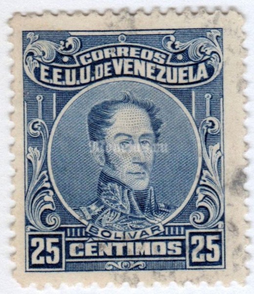марка Венесуэла 25 сентимо "Simon Bolivar" 1924 год гашение