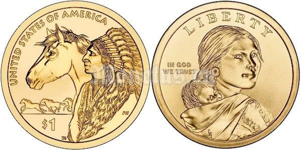 Монета США 1 доллар 2012 год «Американские индейцы»