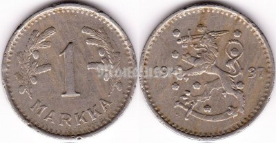 монета Финляндия 1 марка 1937 год S