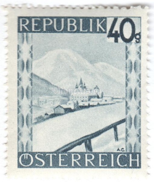 марка Австрия 40 грош "Belvedere (Vienna)" 1945 год