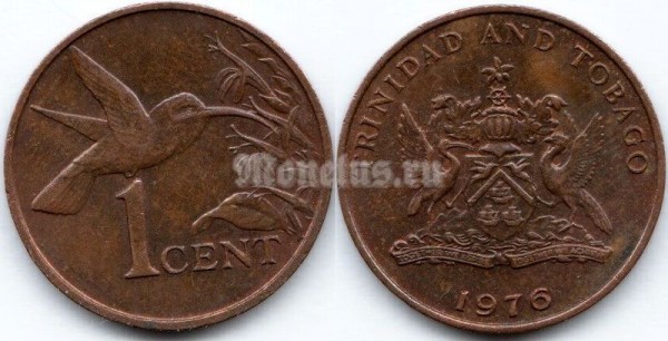 монета Тринидад и Тобаго 1 цент 1976 год