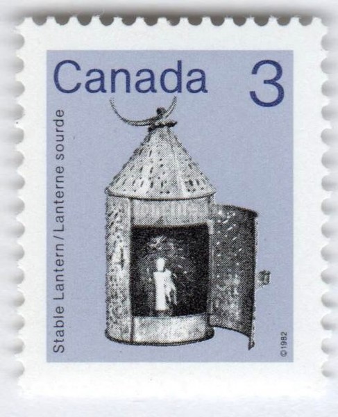 марка Канада 3 цента "Stable Lantern" 1982 год