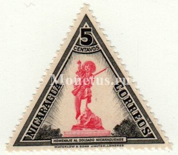 марка Никарагуа 5 сентаво 1947 год Памятник Солдату