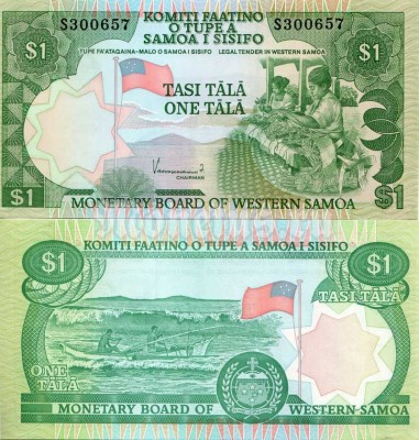 банкнота Западный Самоа 1 тала 1980 год