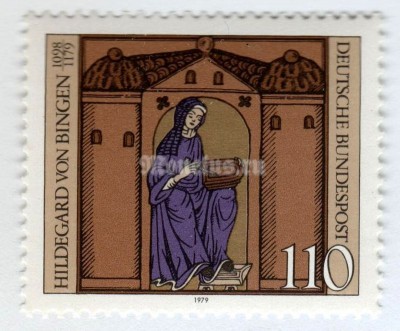 марка ФРГ 110 пфенниг "Hildegard von Bingen, writer and mystic" 1979 год