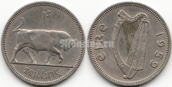 монета Ирландия 1 шиллинг 1959 год