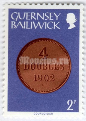марка Гернси 2 пенни "Four Doubles, 1902" 1979 год
